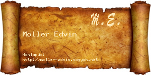Moller Edvin névjegykártya